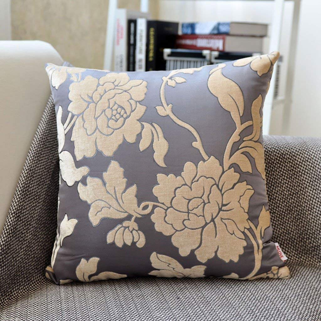 Coussin en tissu chenille jacquard Snug de 55x55cm pour maison et bureau