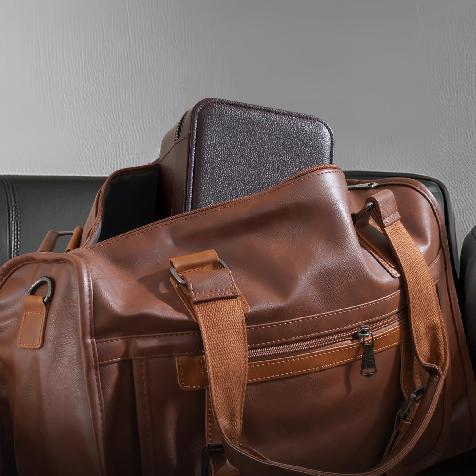 ProCase Podróżne etui na zegarki, 2-miejscowa skórzana torba na akcesoria do zegarków PU, zamknięty organizer na naszyjniki, pierścionki, bransoletki dla mężczyzn - brązowy