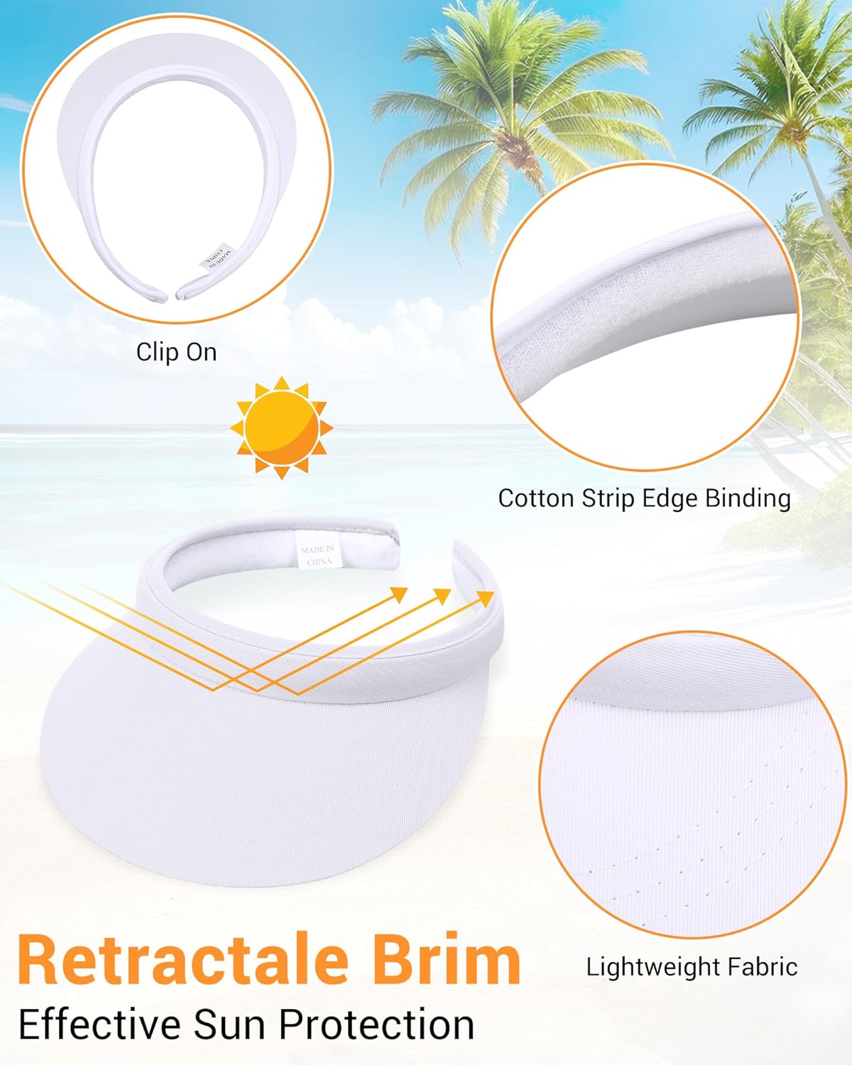 Jiuguva 6 Pcs Summer Golf Sun Visor Hats for Women Men Golf Hat Sport Sun Protection Cap for Beach Running Applications