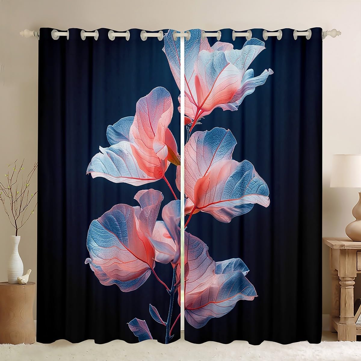 Manfei Fire Dragon Blackout Curtain Fairy Tale Flying Dragon Window Drapes for Kids Boy Girls Room Decor, Animal Theme Window Treatments, Grommet Top 2 Panel Set Bedroom Curtains, 42Wx84L inch