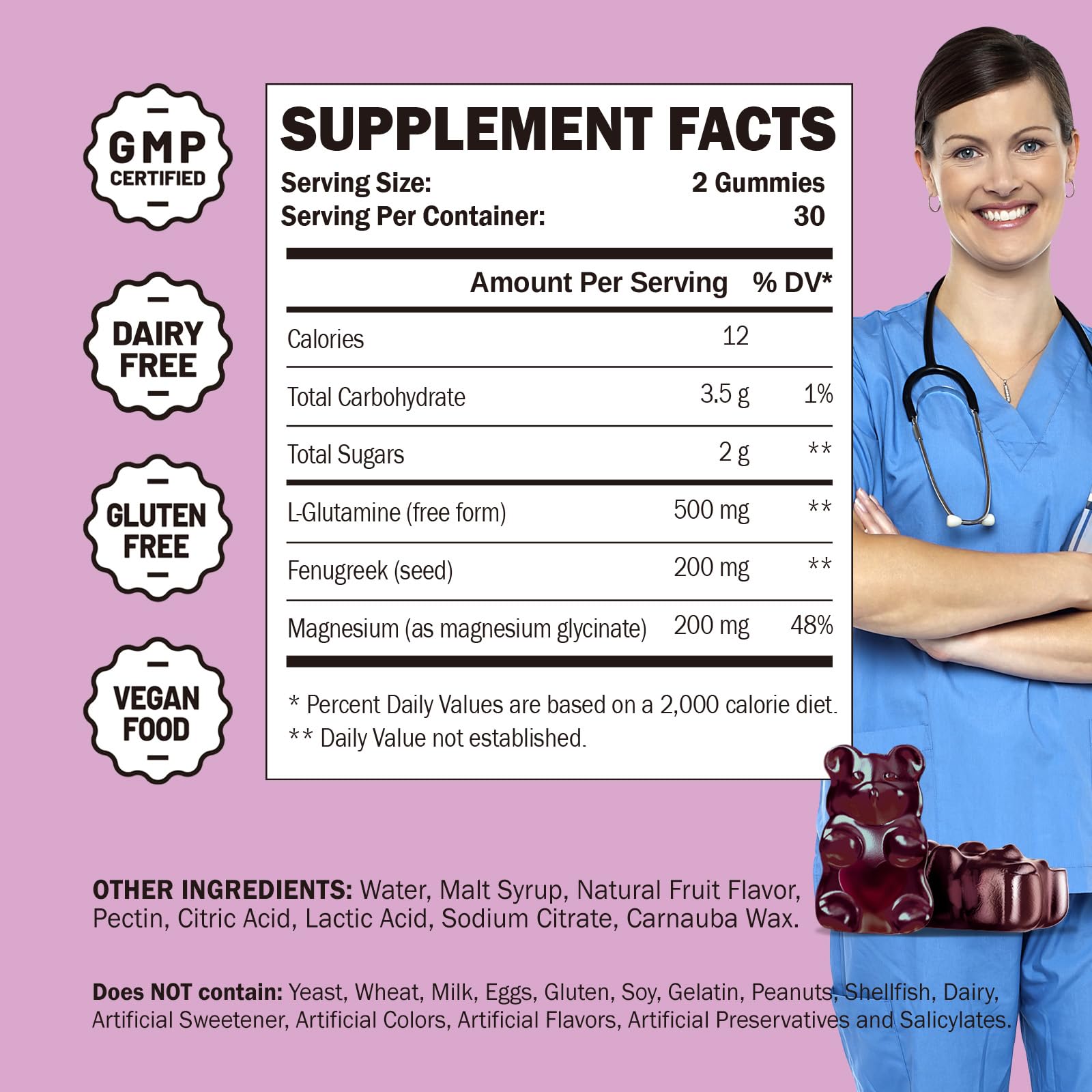 L Glutamine 1000mg Gummies, 60 Count — Amazon image 7