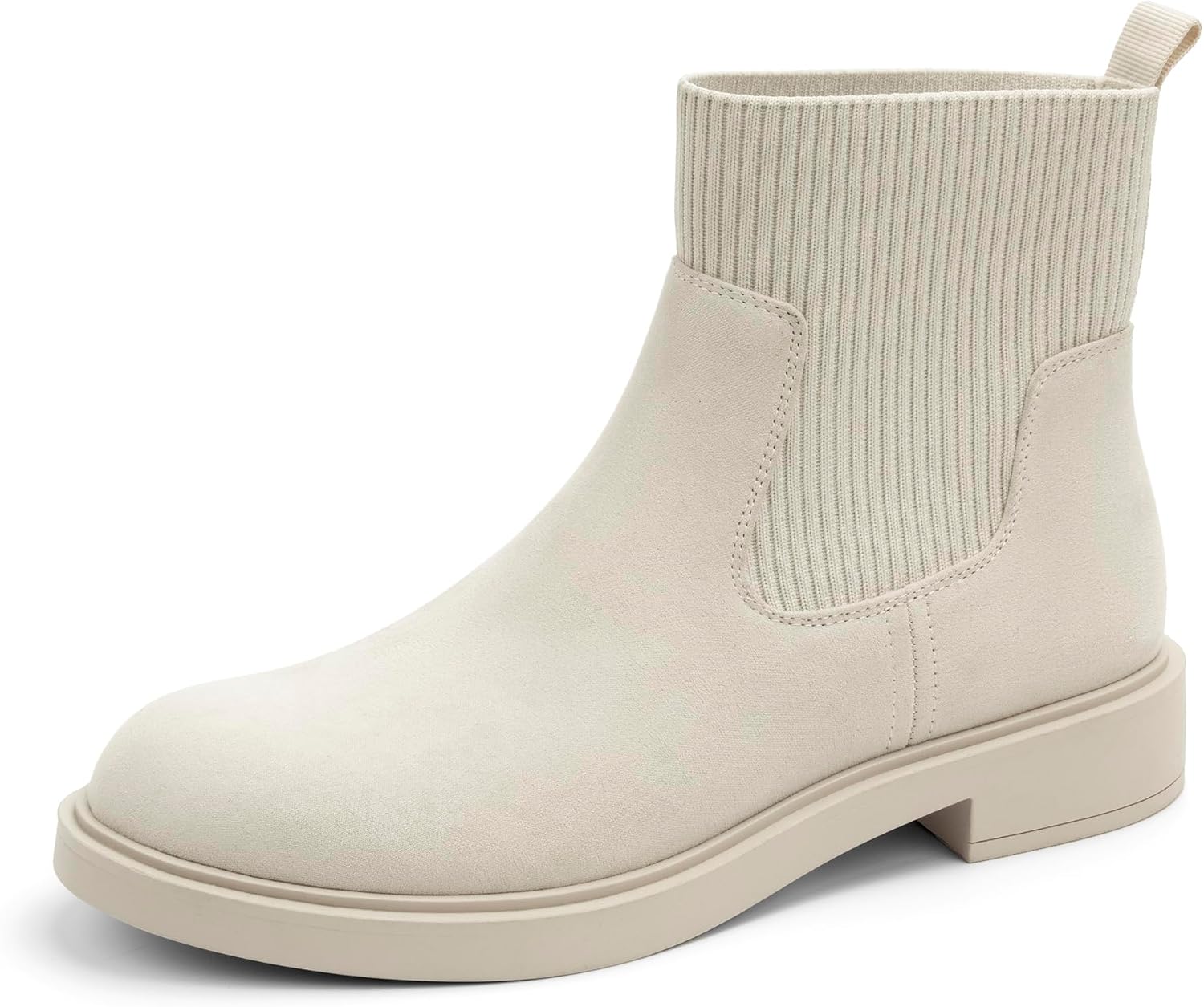 Women's Chelsea Boots Low Heel Slip on Lug Sole Platform Booties Fashion Chunky Elastic Ankle Booties