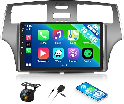 2G+64G Android Car Stereo Radio for Lexus ES 2001-2005 ES250/300/330,Wireless CarPlay Android Auto, 9 Inch Touch Screen WiFi GPS Navigation Bluetooth Mirror Link FM/RDS 28-UI SWC Backup Cam Mic