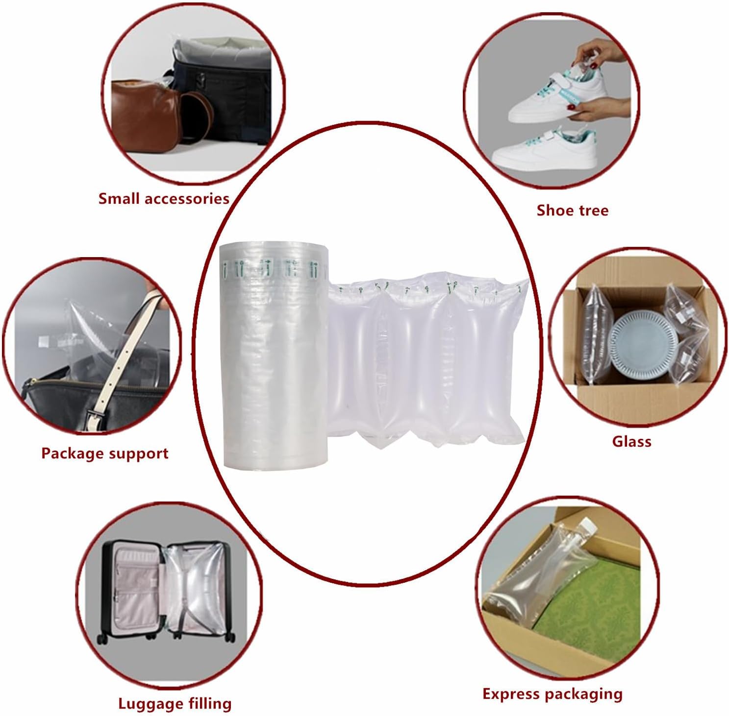 330 Count Air Pillows for Shipping, Air Bags for Packing with Pump Filler Packing Materials Alternative to Packing Peanuts, Purse Stuffers for Shape, 3.54'' x 7.87''