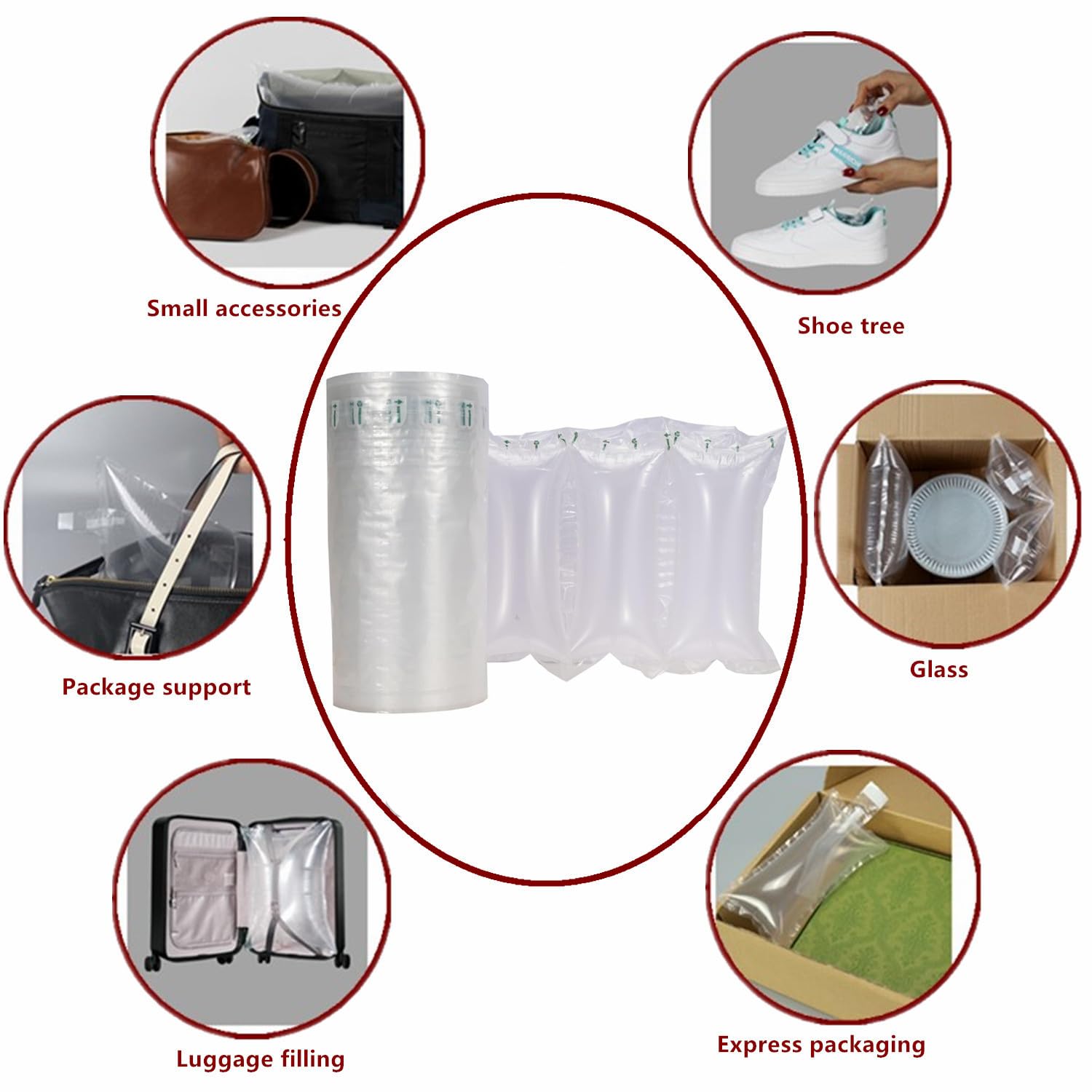 330 almohadas de aire para envío, bolsas de aire para embalaje con relleno de bomba, materiales de embalaje alternativos a los cacahuetes de embalaje, rellenos de bolso para forma, 3.54 x 7.87