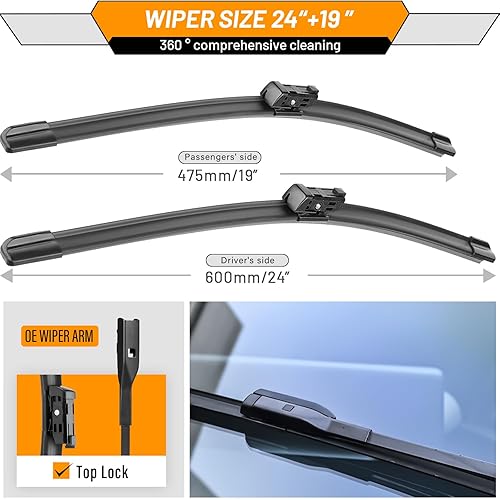 Miniatura 8 de Limpiaparabrisas de repuesto OEM para VW Volkswagen Jetta CC Passat 2011 2012 2013 2014 2015 2016 2017 2018 2019-2023 – Calidad original de fábrica