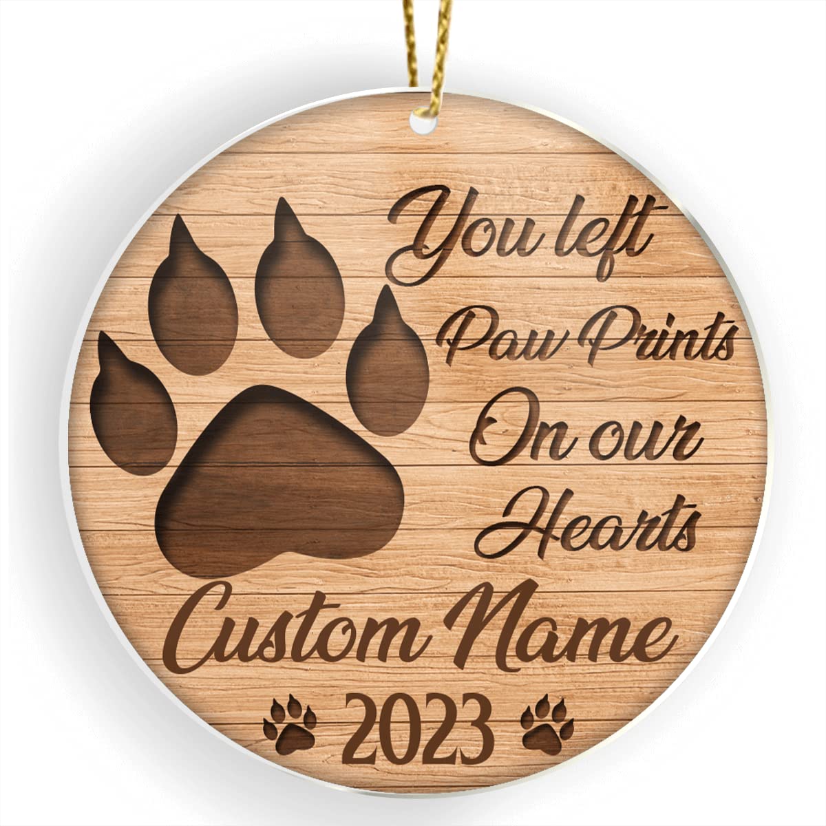 Personalized paw Print Christmas Ornaments You Left Prints in Heaven Keepsake Ornament kit Custom Photo cat and Dog Memorial Acrylic Gifts for Friends Women pet Lovers