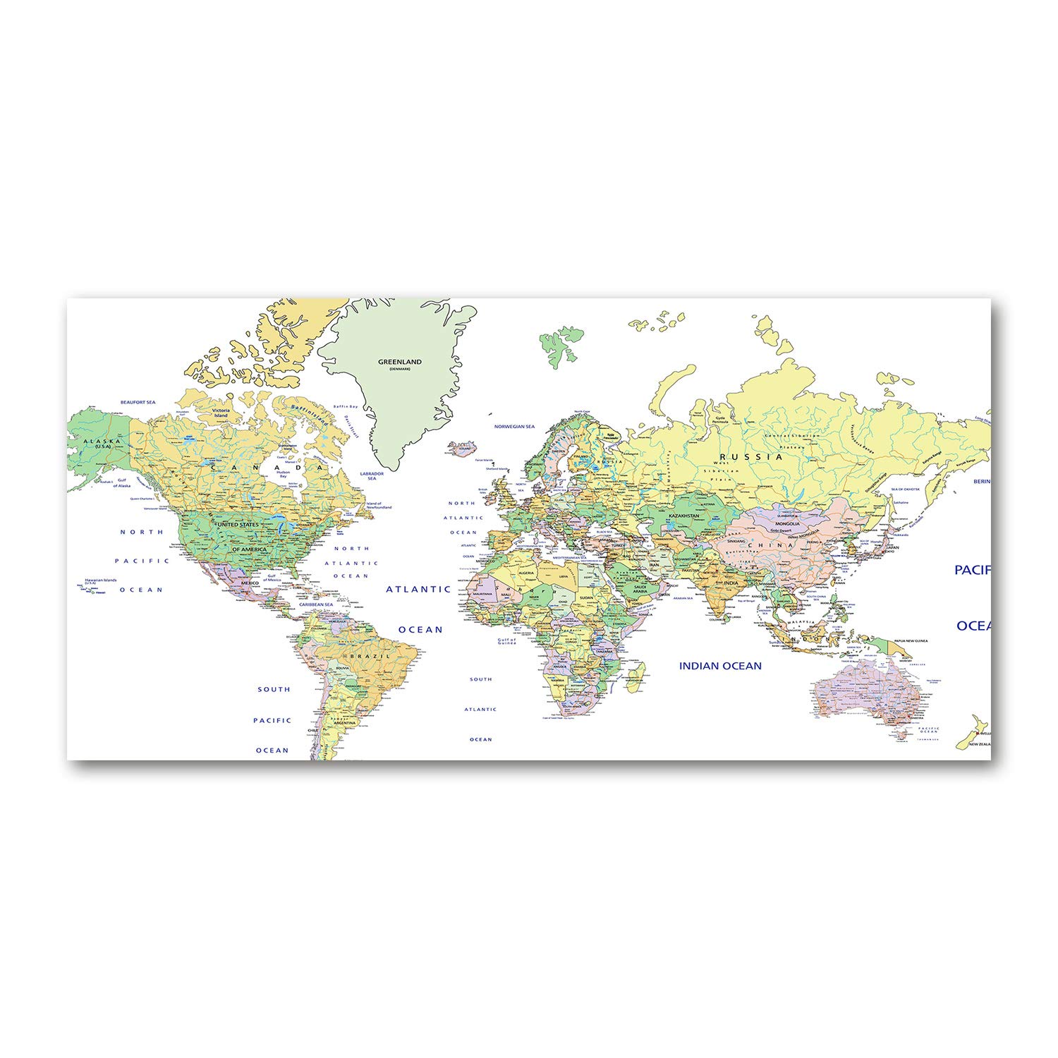 Tulup Acrylic Glass 100x50cm Mural Art Image Verre Plastique Déco Mural Acrylic Glass Picture Mapa Del Mundo