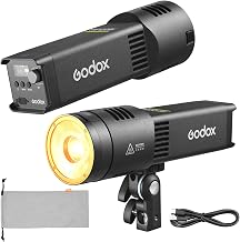 Godox RS100Bi 100W 2800K-6500K LED 2800K-6500K Luz de vídeo LED con batería integrada 28.600 lux, CRI 98+, TLCI 98+, control por aplicación NFC para estudio y retratos al aire libre