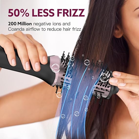 Blow Dryer Brush Hair Dryer | One-Step Hot Air Brush with Oval Volumizer High-Speed Hair Styler with Negative Ions for Drying & Smoothing & Volumizing for All Hair Types 110000 RPM
