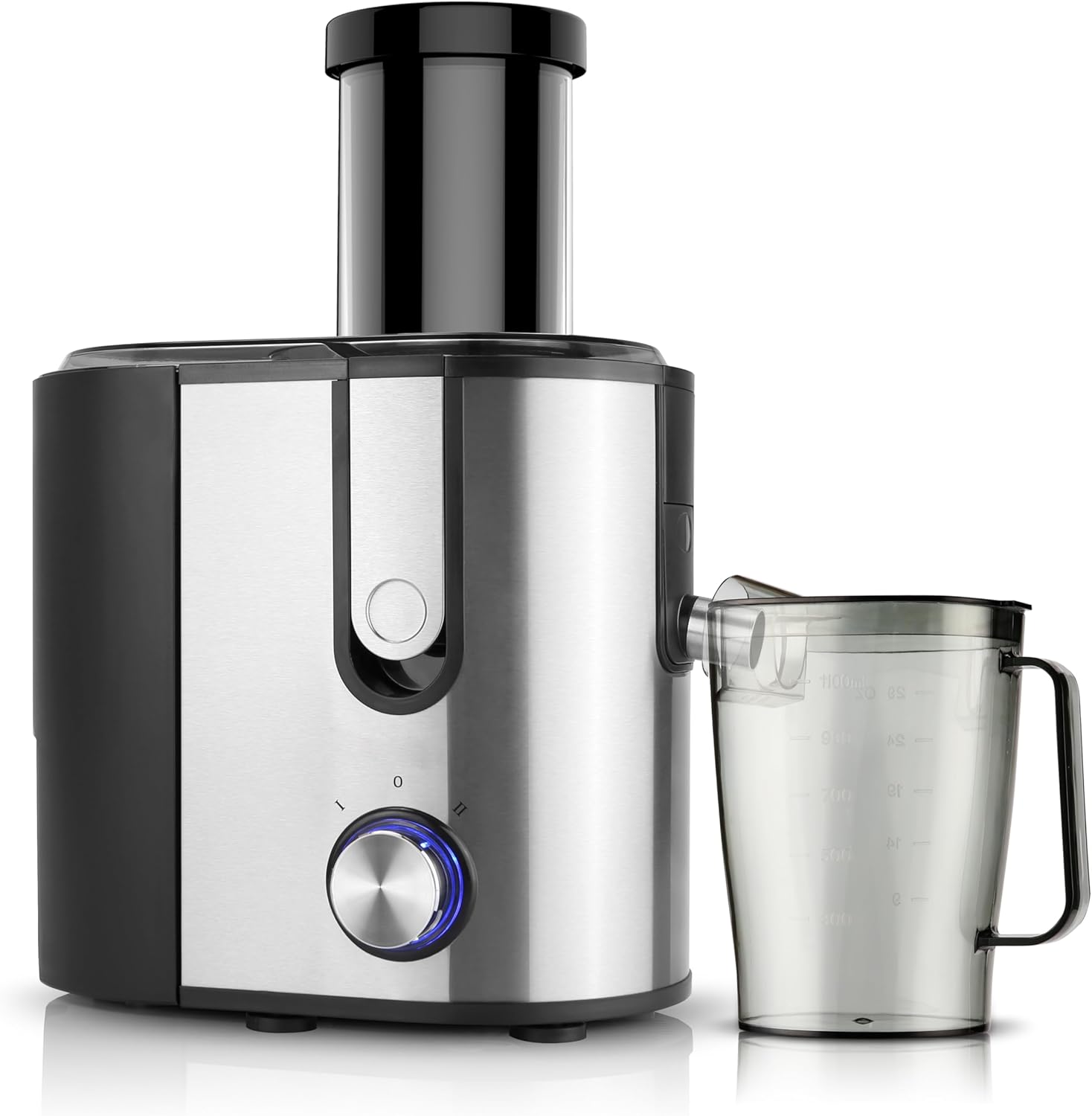 Courant Juicer Machine Big Mouth Large 3” Feed Chute for Whole Fruits and Vegetables, Easy to assemble Easy to Clean, Centrifugal Juicer Extractor, BPA Free, Powerful 800W Motor, Stainless Steel