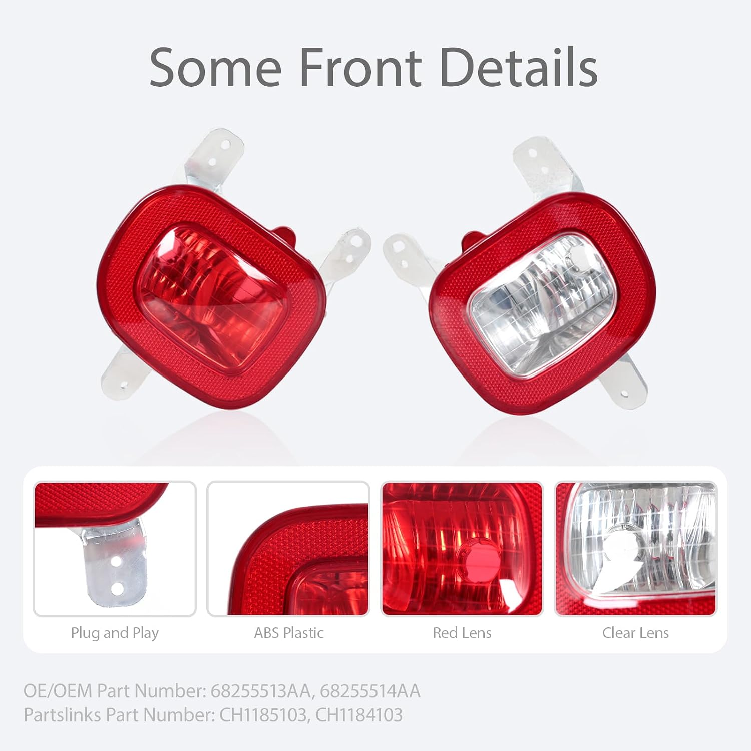 Rear Bumper Reflector Tail Stop Light For Jeep Renegade 2015-2018 Housing Cover 68255513AA 68255514AA Right