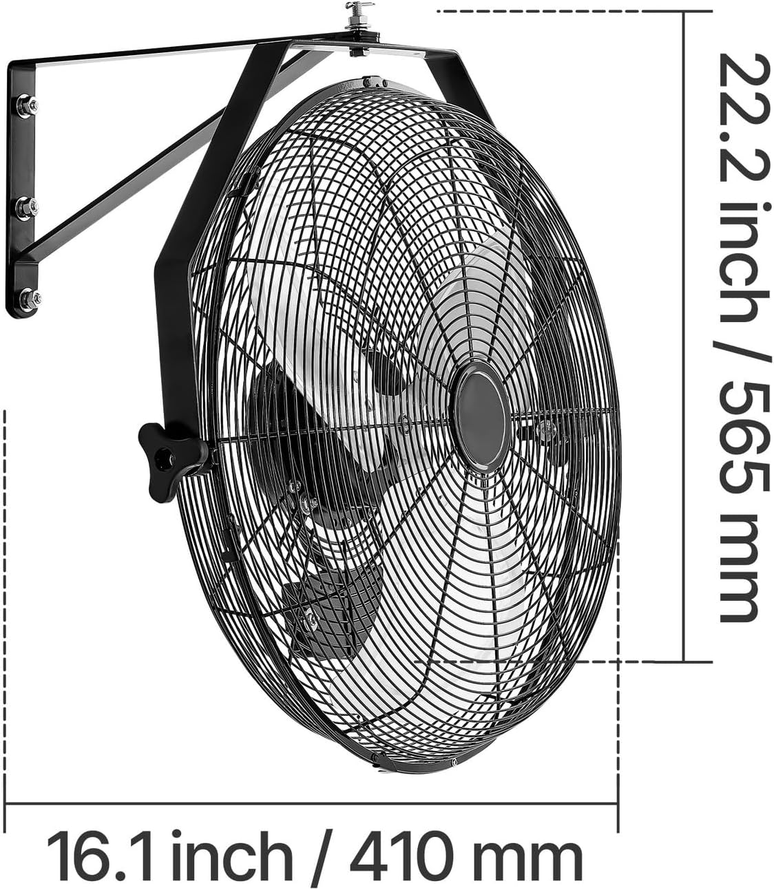 SLEE Wall Mount Fan Oscillating 18 Inch 3 Speed Indoor Outdoor Garage Workshop Strong Wind