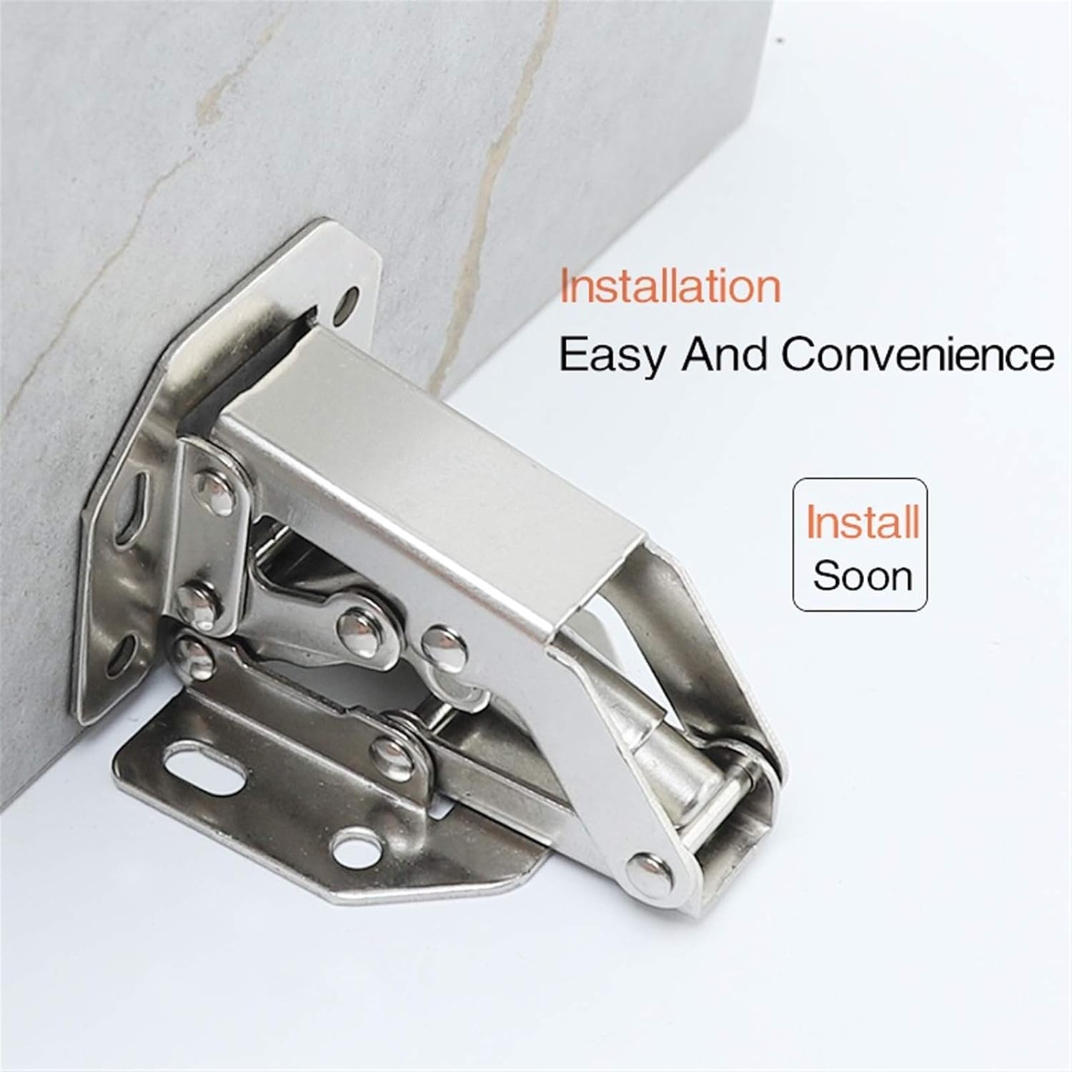 Hinge, 3-4Inch Non-Perforated Cabinet Hinges, Door Soft Close Hydraulic Cushion Hinges for Other Regular Use Around The Home/Shop