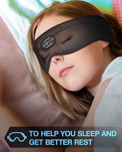 Miniatura 5 de Auriculares para dormir con diadema Bluetooth inalámbrica, auriculares ergonómicos mejorados, accesorio genial, máscara suave para dormir, diadema