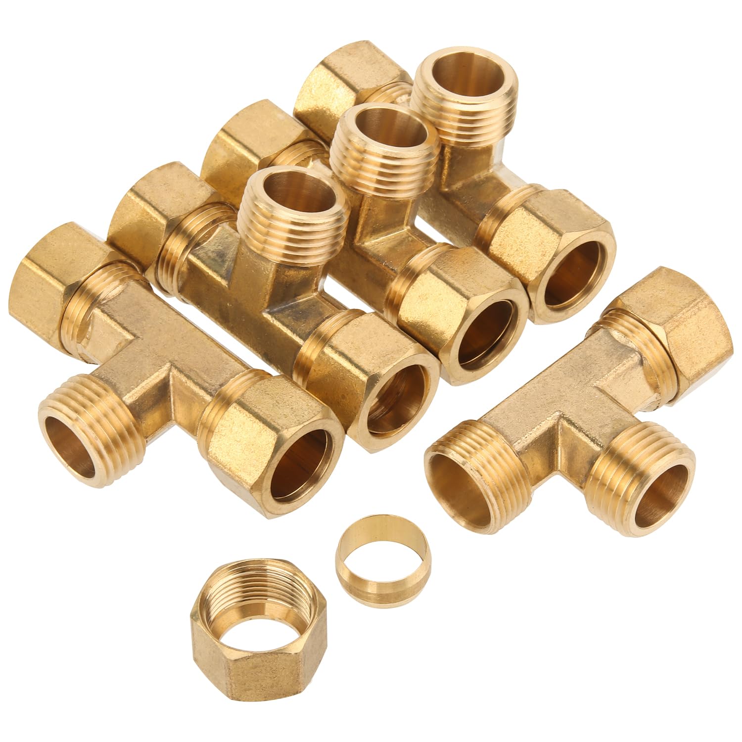 Ltwfitting Laiton 5/20,3 cm OD X 5/20,3 cm OD X 1/5,1 cm mâle NPT Compression Branch Tee Fitting (lot de 5)