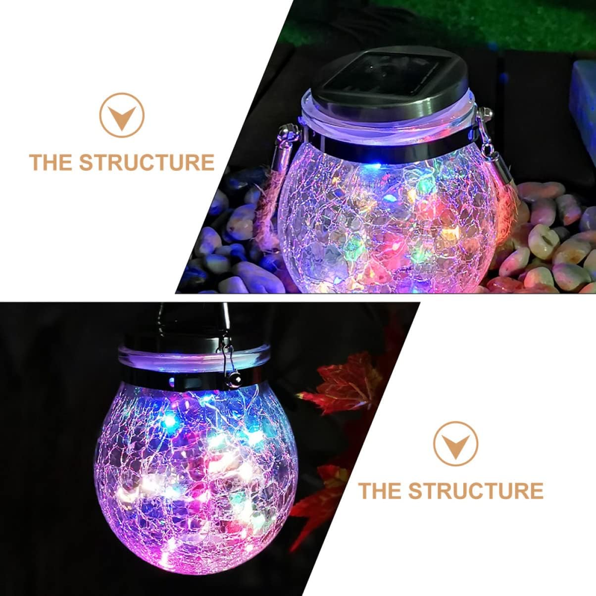 Uonlytech 6pcs Solar Replacement Tops for Jar Lights Solar Jug Lid Accessories for Outdoor Garden Decor Efficient Parts for Lanterns and Patios