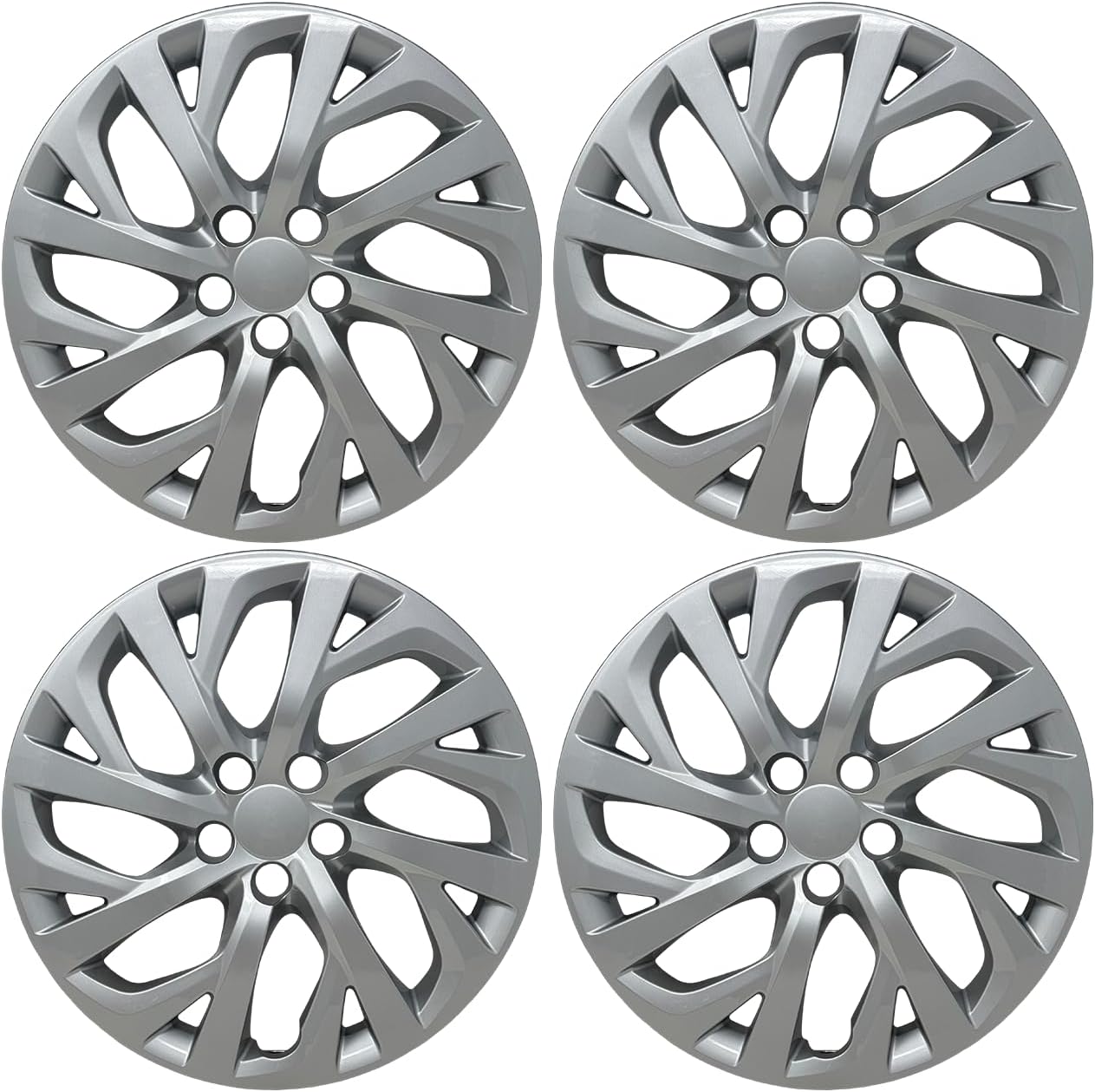 Hubcap Replacement for Toyota Corolla 2016-2025, Premium Replica 16-in Wheel Cover, Silver (Set of 4)