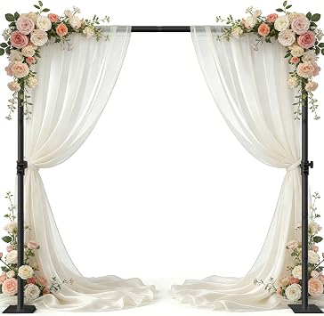 AKTOP Room Divider Curtain Rod, Freestanding No Drilling Privacy Room Separator for Space Partition, 89" H x 91" W Adjustable Heavy Duty Wall Divider Tension Rod for Room Separation with Carrying Bag