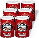 FRENCH MARKET Coffee & Chicory Medium-Dark Roast Ground Coffee, 12oz Can (Pack of 6)