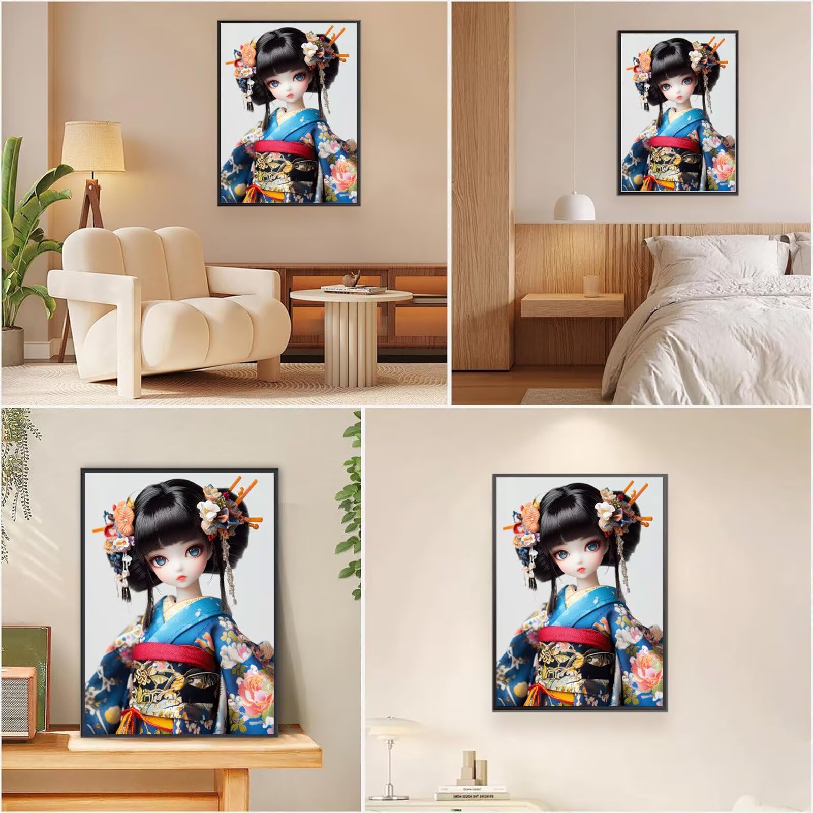 Diamond Painting Erwachsene Japan 5D Diamond Painting Frau DIY Set Erwachsene Anfänger, Vollbohrer Diamanten Malerei Stickerei Kreuzstich Bastelset für Zimmer Wand Deko Schlafzimmer 60x80cm, Model689