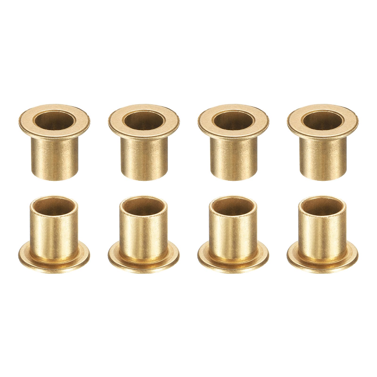 sourcing map Lot de 8 roulements à douille à bride, alésage de 8 mm x 10 mm de diamètre extérieur x 12 mm de longueur, bagues auto-lubrifiantes en bronze fritté