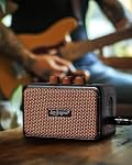 Leo Jaymz Mini Amplificateur de guitare - 5W Dual Speaker BT Amplificateur de guitare sans fil, batterie rechargeable, mode propre/overdrive, casque Jack, idéal pour la pratique & Performance (Noir)