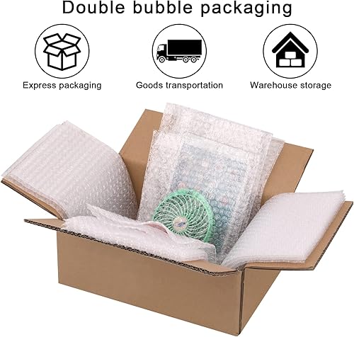 Miniatura 7 de 50 bolsas de burbujas de 8 x 10 pulgadas, bolsas de embalaje de amortiguación, bolsas de amortiguación de doble pared, bolsas gruesas de espuma a