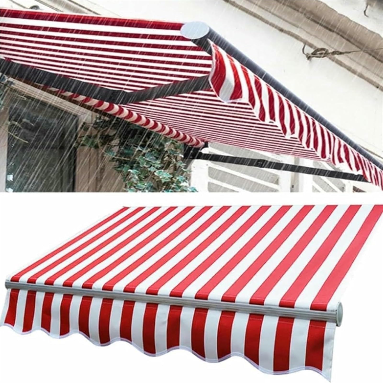 markise Einziehbarer Ersatzstoff for Terrassenmarkisen – kommerzielles Sonnenschutzdach, wasserdichter Polyester-Leinenbezug