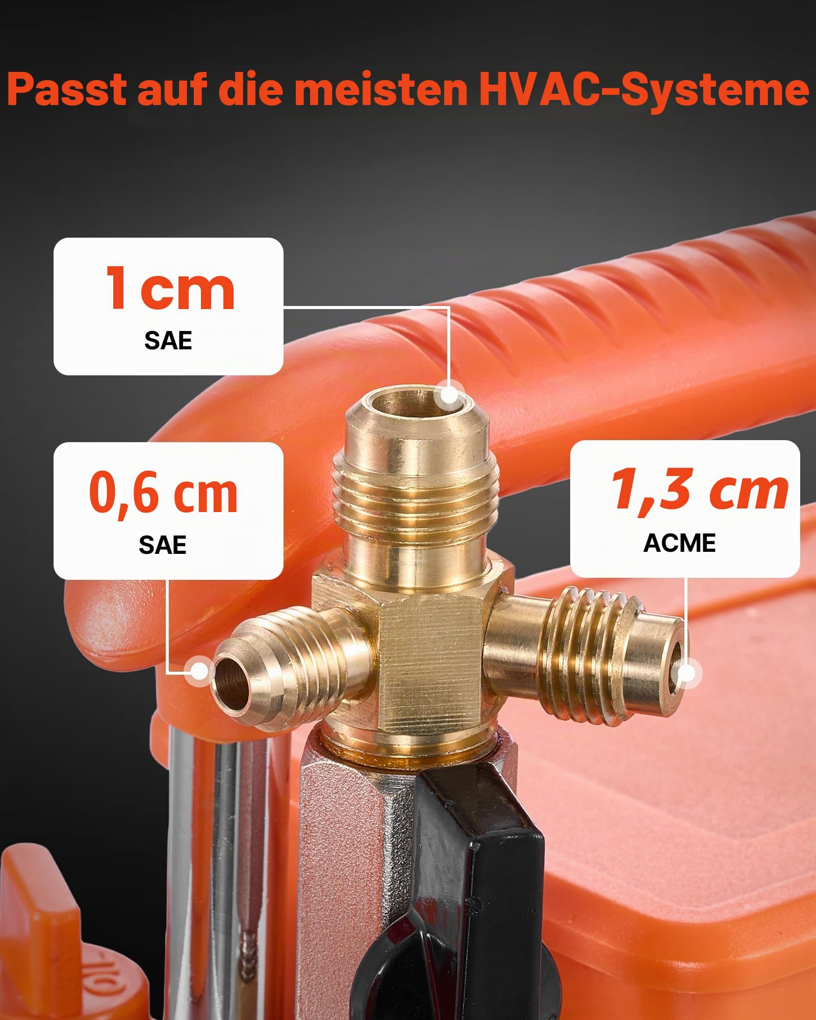 VEVOR Vakuumpumpe 7 CFM 198 L/min 2-stufig 550 W 4-poliger Motor für R134a R22 R410a R1234YF R32 Kfz-Klimaanlagen Harzentgasung