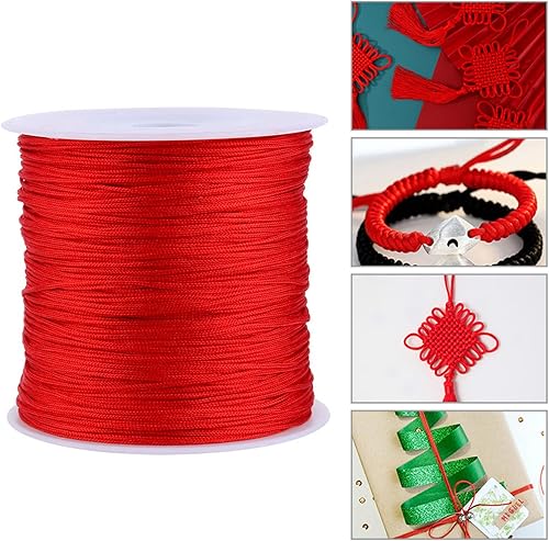 Miniatura 3 de Yosoo Health Gear Joyería de nylon roja que hace el cordón, 100M x 2.6 ft m