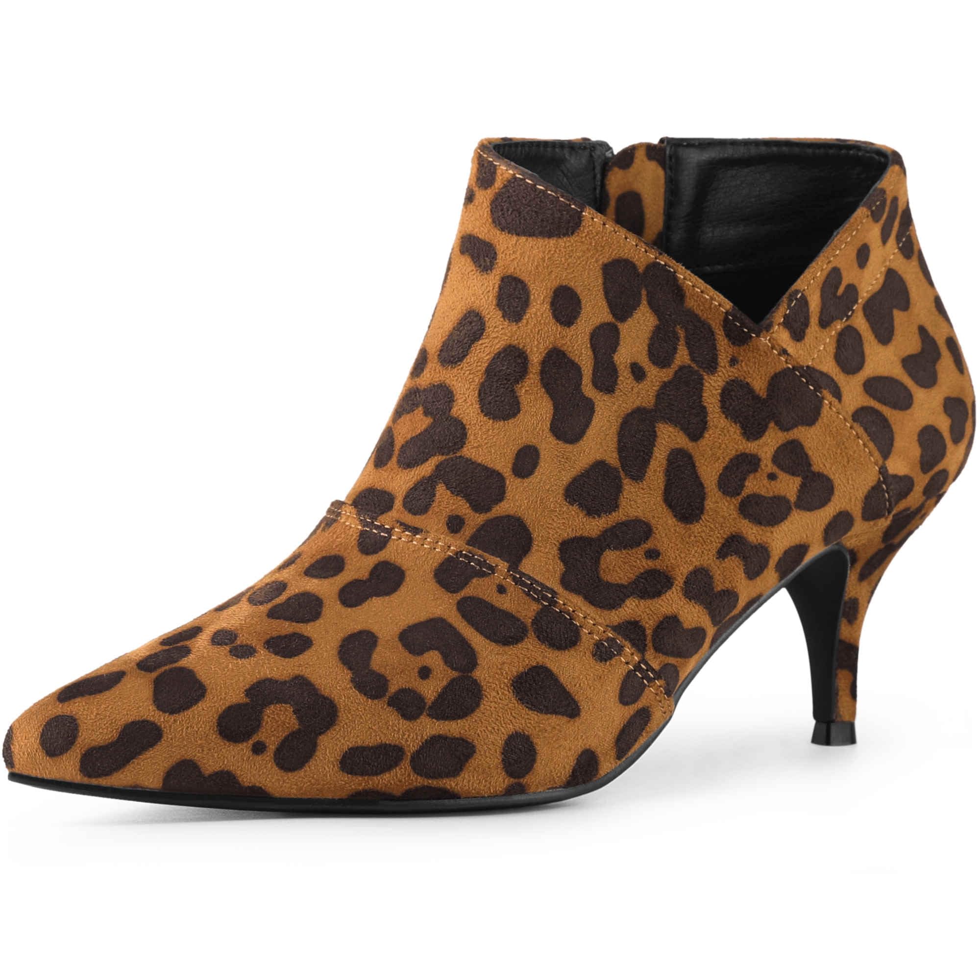 Perphy Pointed Toe Cutout Kitten Heel Ankle Booties for Women