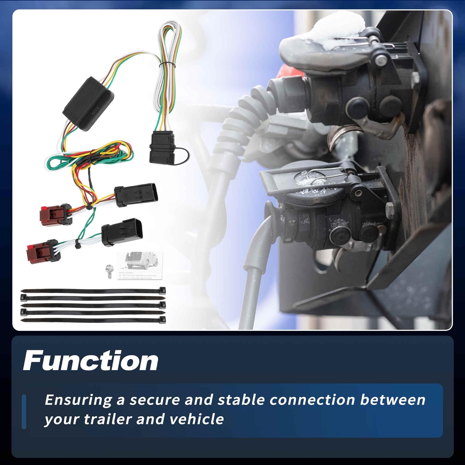 4 Pin Trailer Wiring Harness 55382 Towing Hitch Wiring Kit for Jeep Liberty 2002 2003 2004 2005 2006 2007 Connector Towing Harness Converter