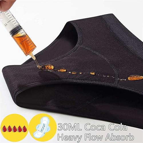Miniatura 3 de ZVZK Ropa Interior Menstrual Flujo Abundante Mujer 30ML (1.0 fl oz) Absorbente A Prueba de Fugas Calzones Posparto Pantalones Bragas Menstruales