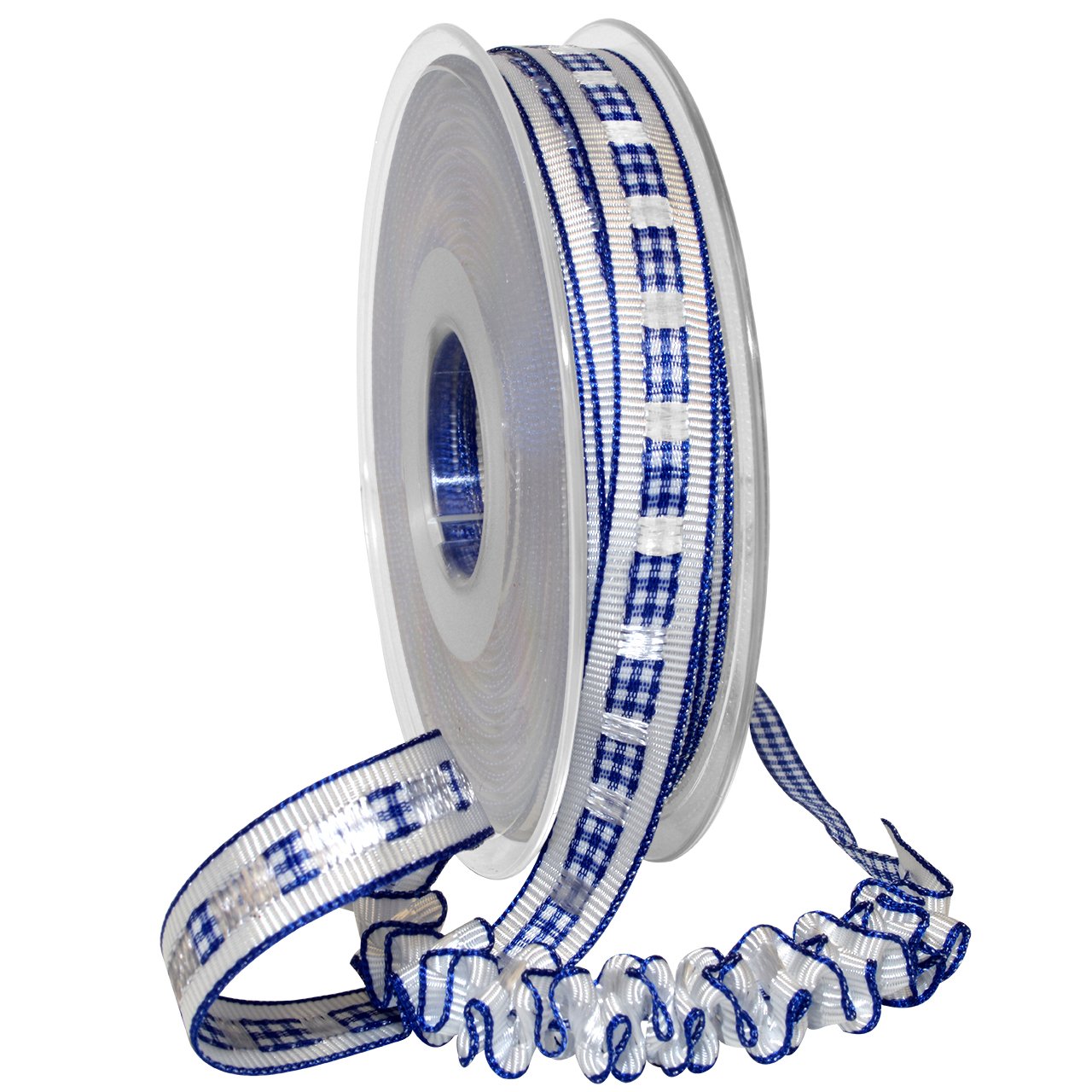 Ruban à Volants Vichy Bleu Marine pour Déco de Table Champêtre