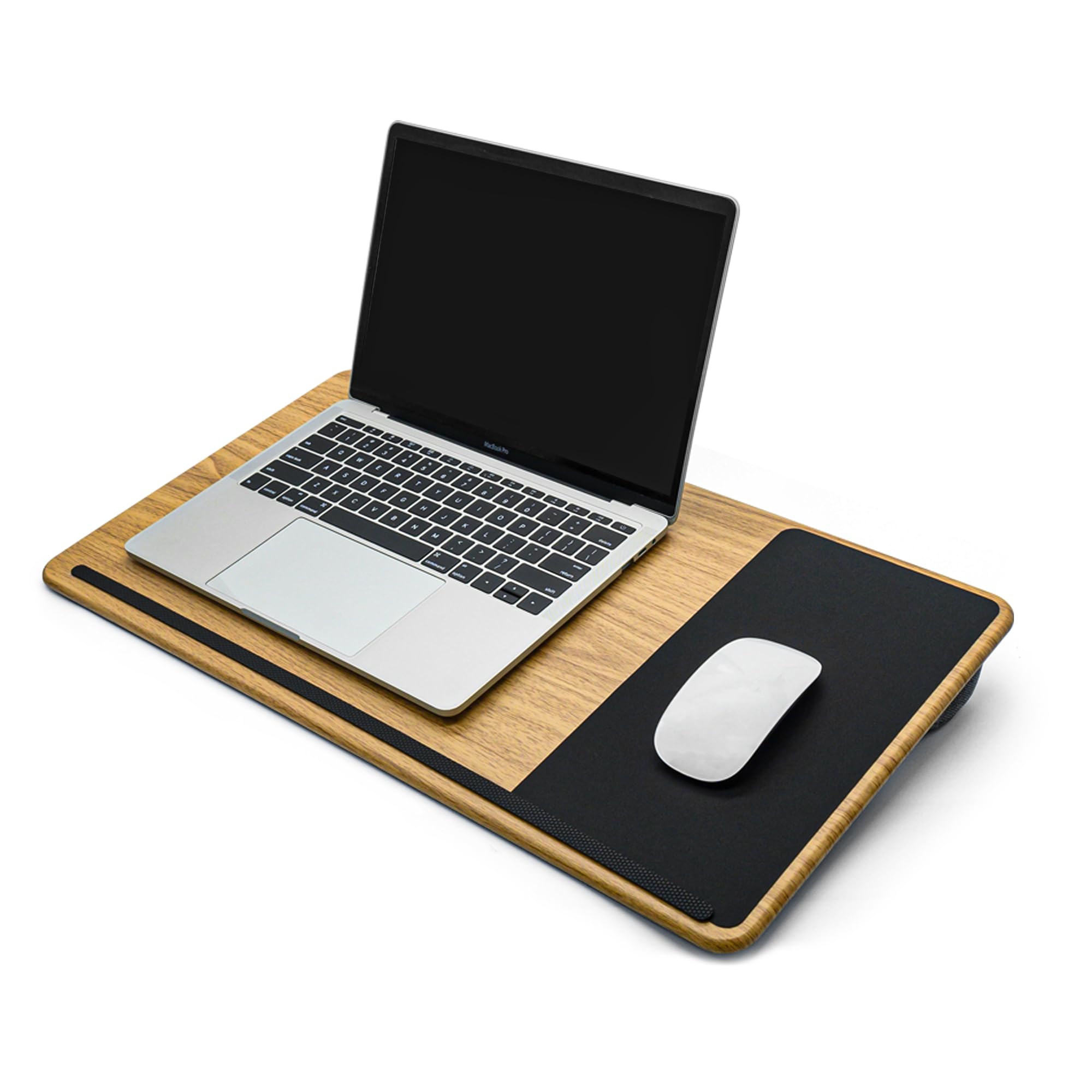Lap Desk with Soft Cushion and Wrist Rest – Portable Laptop Desk for Bed, Couch & Home Office, Removable Mouse Pad & Anti-Slip Strip for 17 inch Laptop (Large, Wood Pattern)