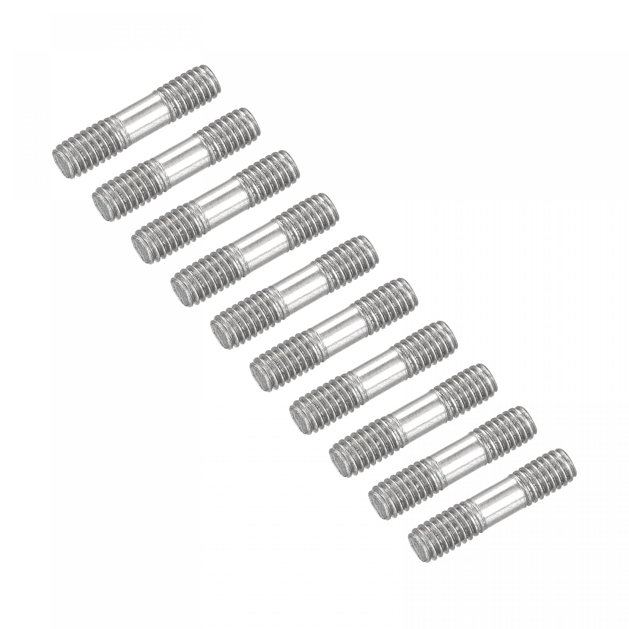 sourcing map Double Ended Stud Screws (M4 Thread 16mm Length) 20pcs, 304 Stainless Steel Dual Threaded Rod Bolts - for House Maintenance