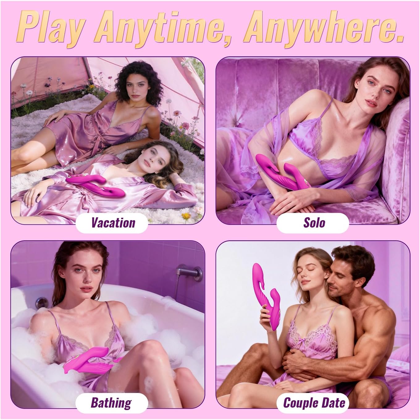 Tongue Vibrator Dildo Sex Toys, Rabbit Vibrator for Licking Clitoris Stimulation with 10 Tongue Licking & Flapping Vibrating Mode, Soft Thrusting Dildo Adult Toys Rose Toy for Couple Women Games
