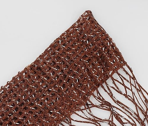 Miniatura 4 de Duosuny - Cortina decorativa de cuerdas, para hogar, restaurantes, bodas, etc., Tela, Café oscuro