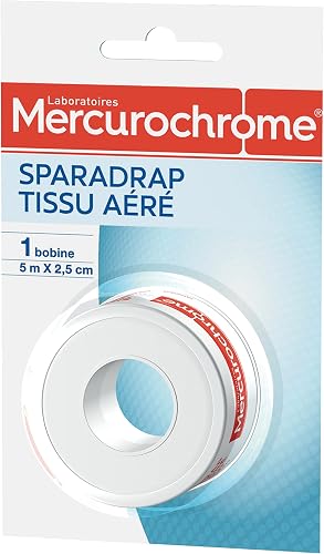 MERCUROCHROME - Sparadrap Tissu Aéré 5 m x 2,5 cm