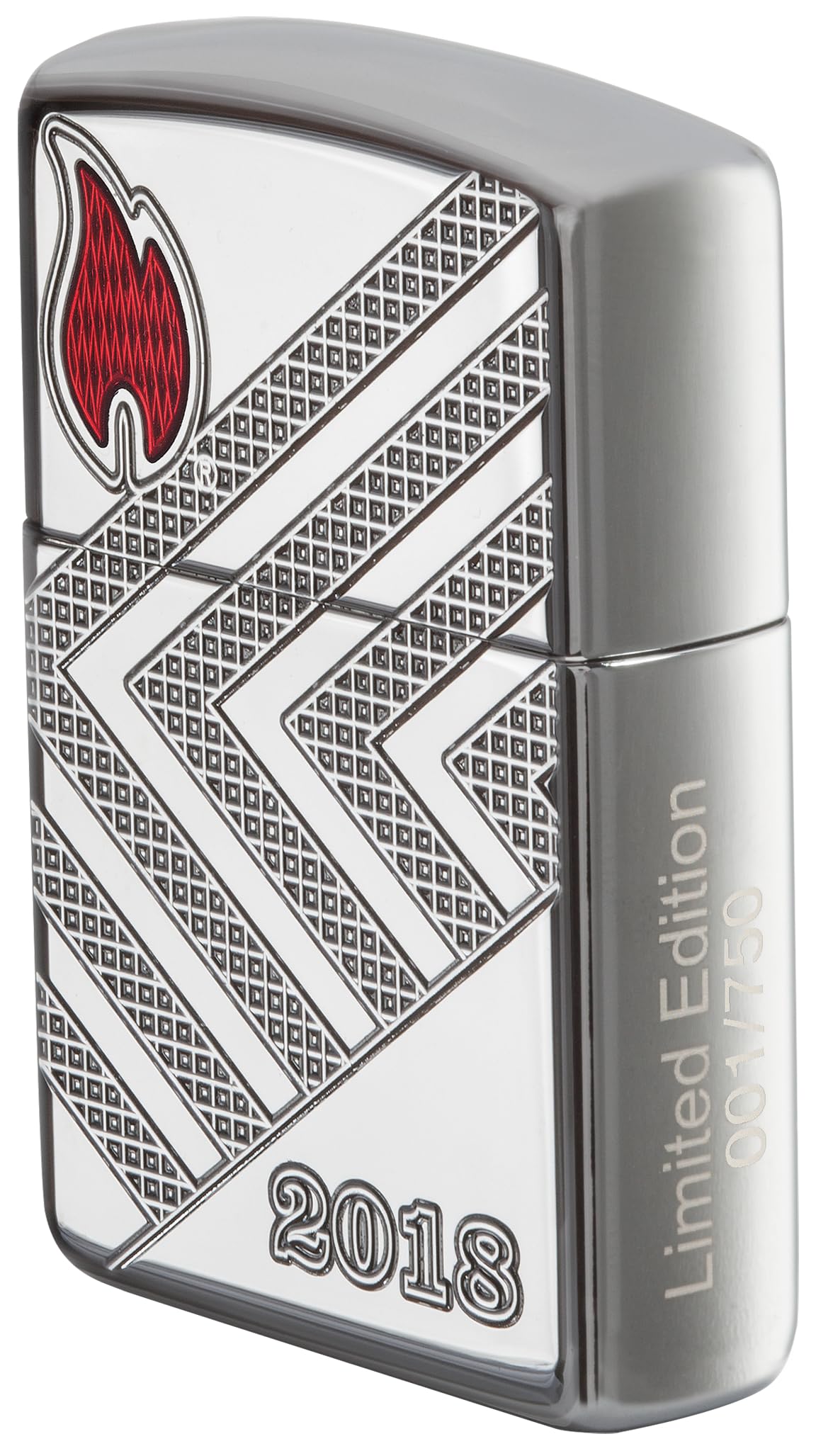 Zippo Windproof Lighter - Annual Lighter Armor High Polish Chrome Deep Carve Epoxy Inlay - Refillable - Reusable