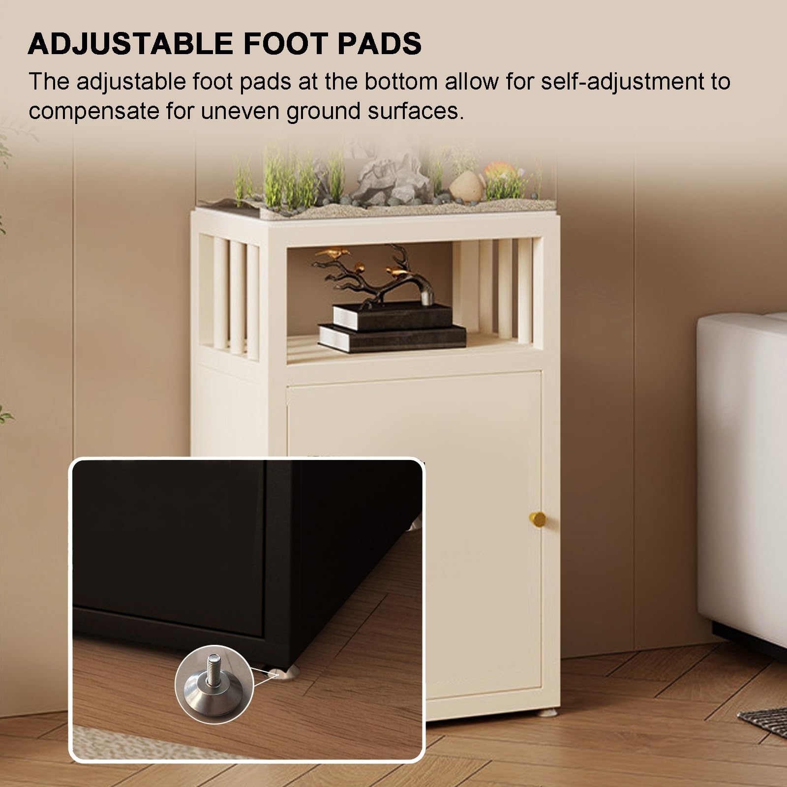 Support Pour Aquarium Avec Meuble De Rangement, Support Pour Terrarium Avec Pieds Réglables, Support En Acier Pour Aquarium(White,50*30*70cm)