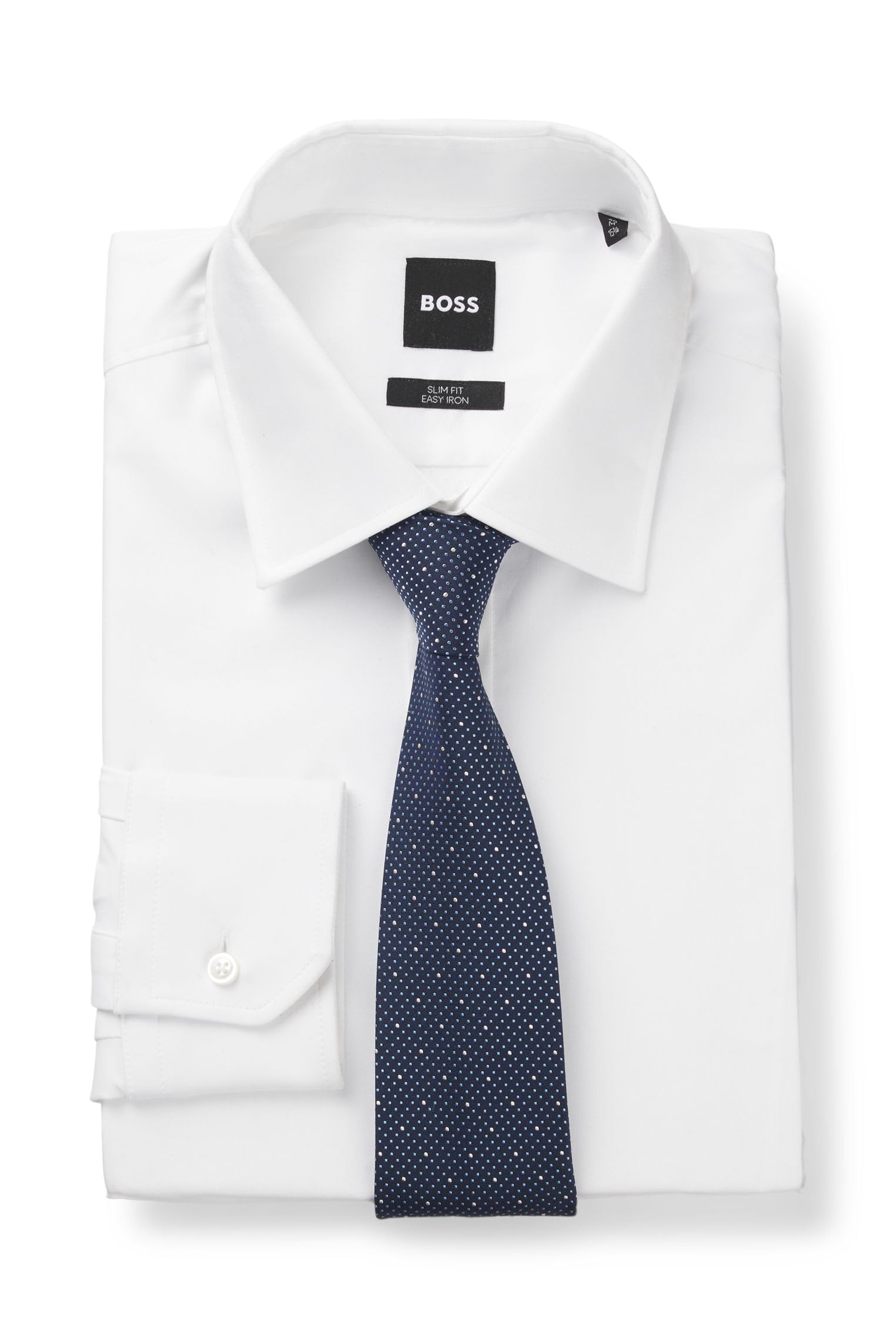 BOSS Herren H-TIE CM 7.5 262 Krawatte aus Seiden-Mix mit feinem Muster Hellblau Stck
