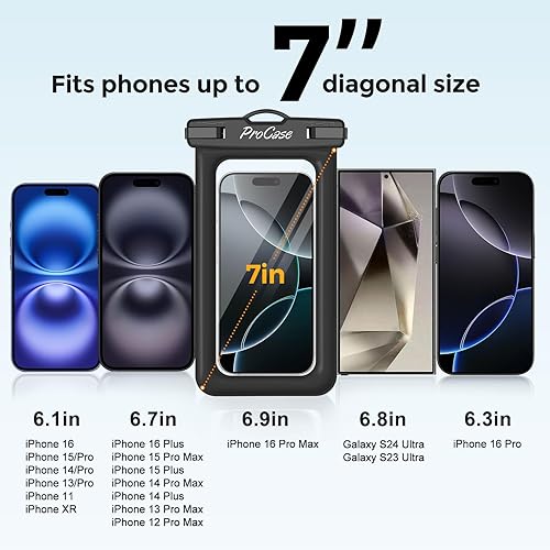Miniatura 5 de ProCase Funda impermeable flotante para teléfono, funda impermeable para teléfono, bolsa flotante para teléfono celular, bolsa seca submarina
