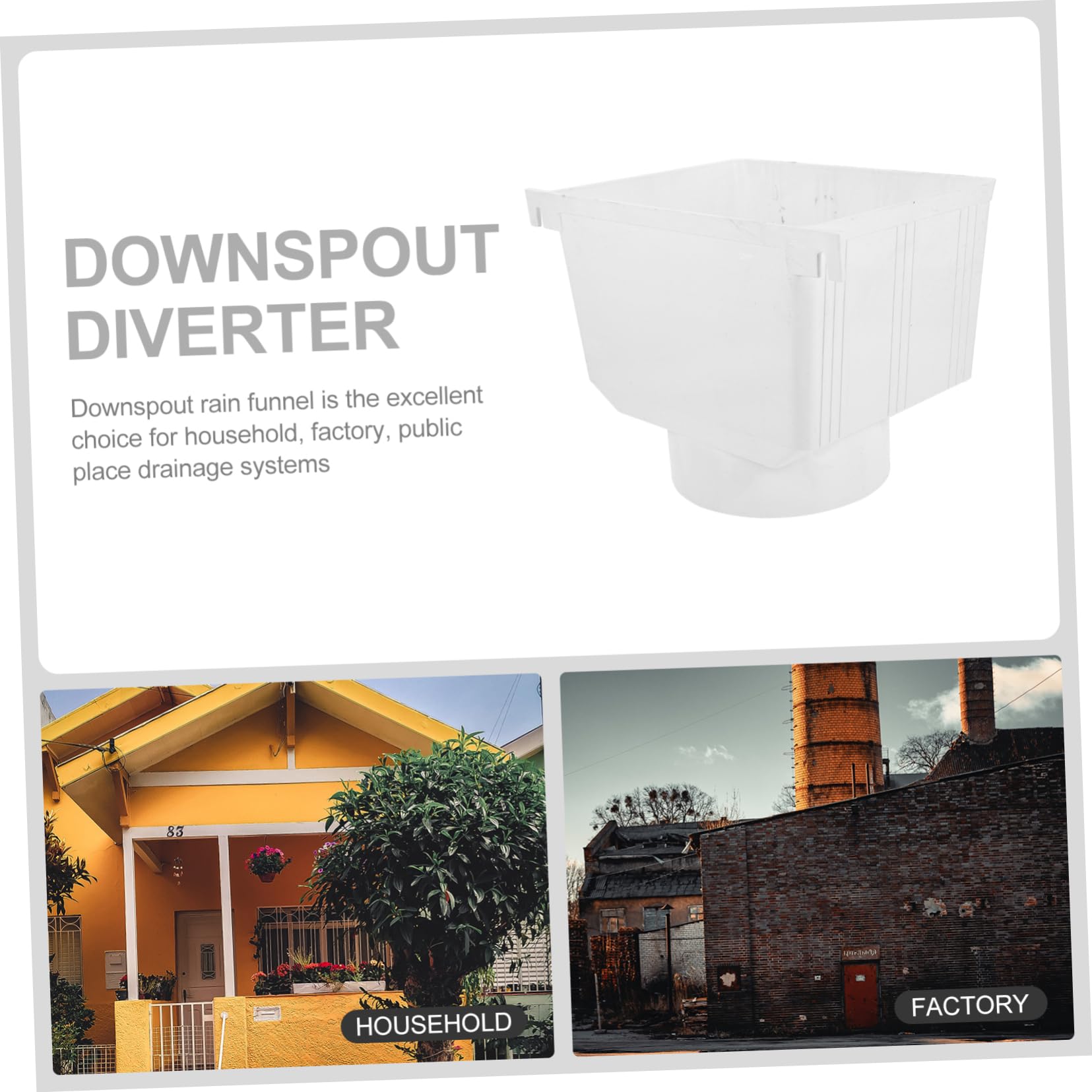 Deviatore per Pluviale in PVC Bianco, Raccoglitore Acqua 1 Pz | Lavorazione Precisa, Lunga Durata, Scolo Pubblico e Fabbrica, Impiego Industriale per Canalizzazioni