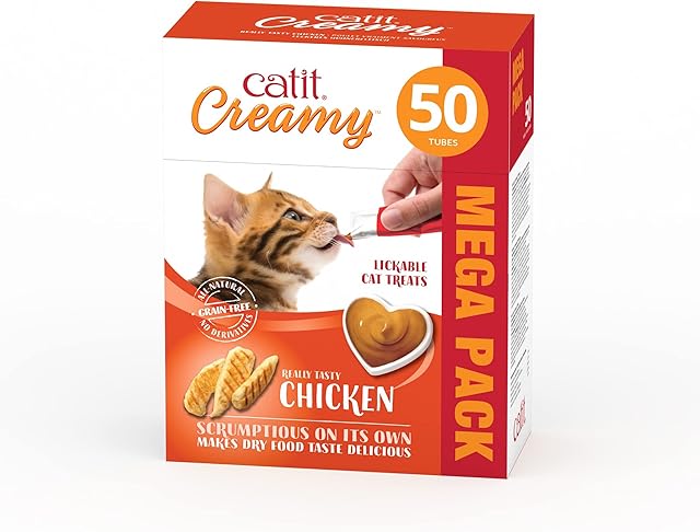 Catit Creamy Chicken Lickable Cat Treats 50 Pack