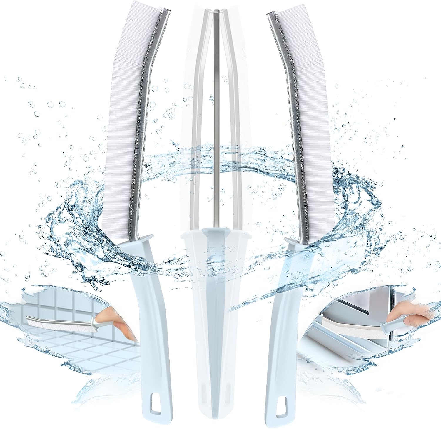 IBB 3Pcs Crevice Gaps Cleaning Brush, Hard Bristle Brush for Cleaning, Deep Cleaning Thin Brushes for Small Spaces, Bathroom Gap, Sink Crevice, Windows Groove, Tiles & Faucets