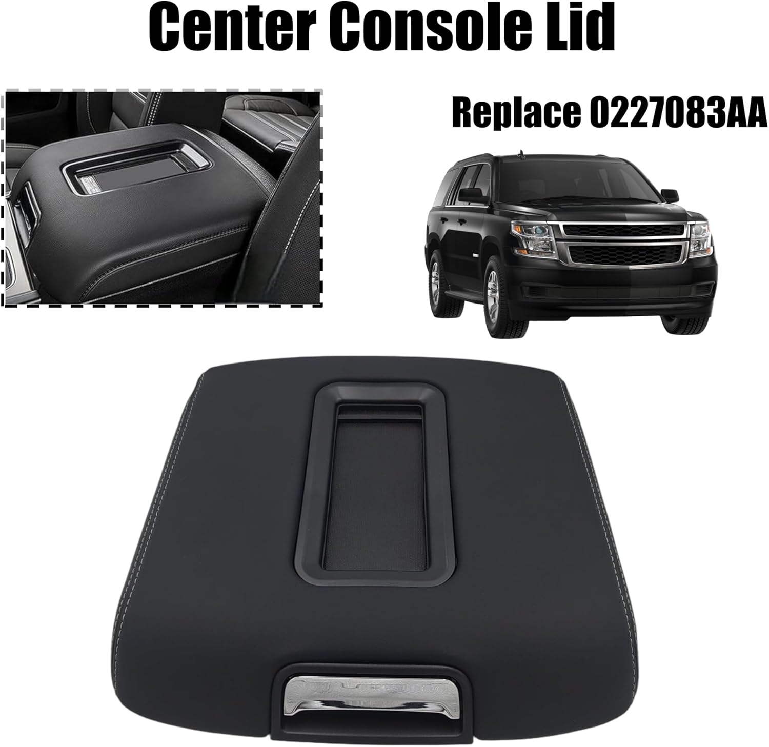 0227083AA Center Console Armrest Cover - Replacement for Silverado/Sierra 1500-3500 2014-2018, Suburban/Tahoe/Yukon/Yukon XL 2015-2020