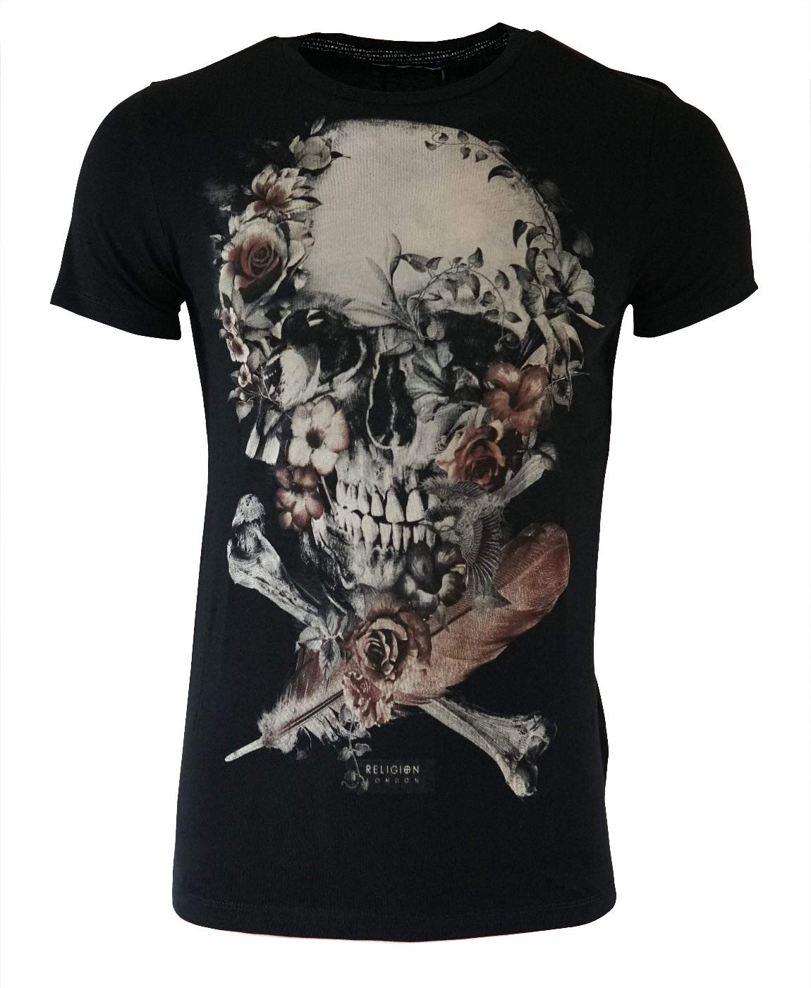 Religion Clothing Roses Skull - Camiseta para hombre