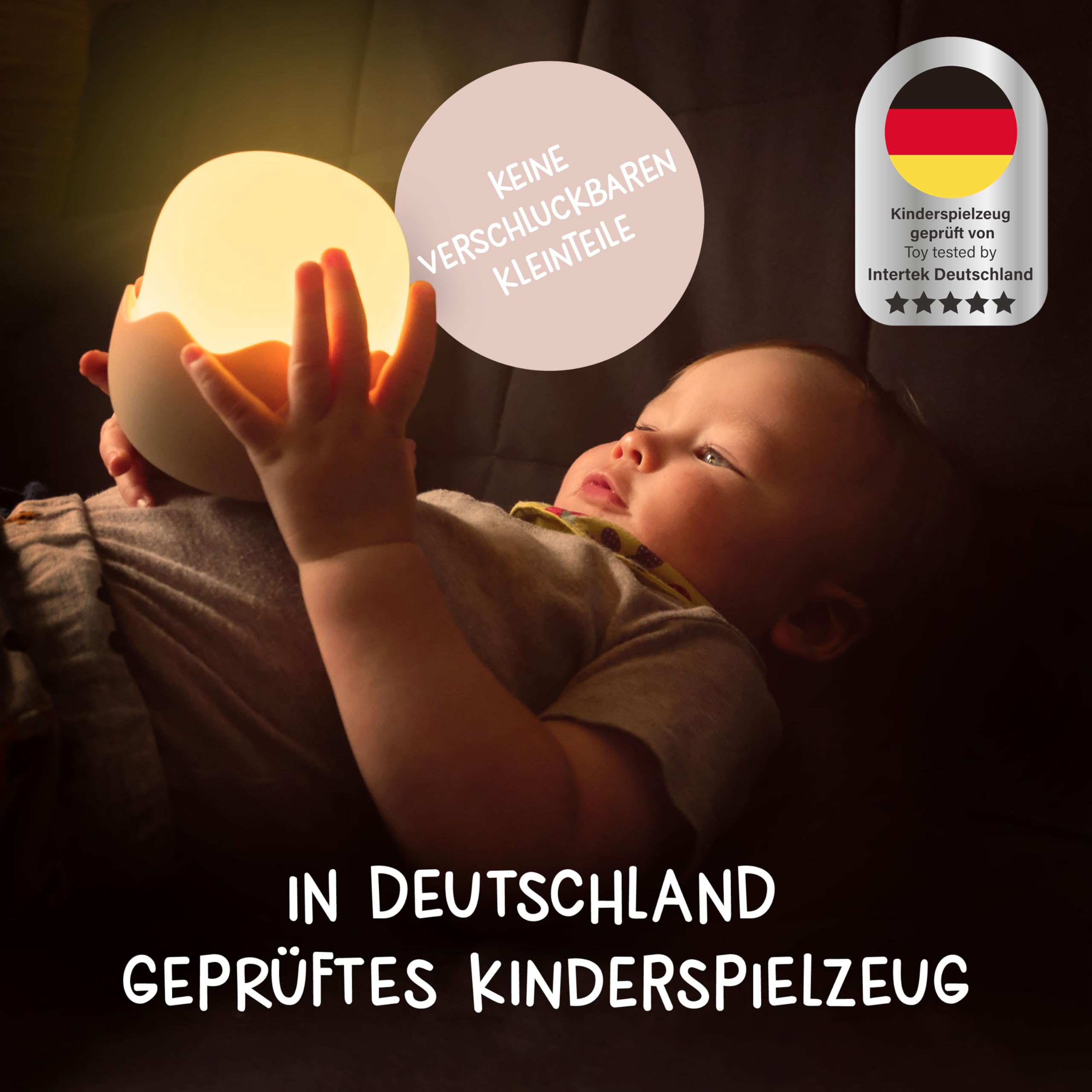 MegaLight LED Nachtlicht Kinder | Nachtlicht Baby ohne verschluckbare Kleinteile | Stilllicht dimmbar Touch | Nachtlampe USB Aufladung | Eggy Egg